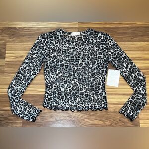Altard State leopard print mesh crop top size S